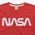 The classic NASA “worm” logo on a t-shirt