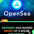 Opensea has raised $300M at a $13.3B valuation.