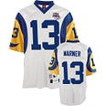 Authentic Men's Kurt Warner White Road Jersey: NFL Mitchell and Ness Los Angeles Rams #13 Super Bowl XXXIV Throwback