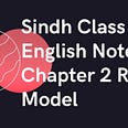 Sindh Class 9th English Notes Chapter 2 Role Model
