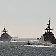 From left to right: HMS Tamar and HMS Spey.