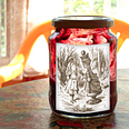 A half-empty jam jar on a table; the jar is labelled with Tenniel’s engraving of the Red Queen wagging her finger at Alice in Through the Looking-Glass. Image: Oleg Sidorenko (modified) CC BY: https://creativecommons.org/licenses/by/2.0/