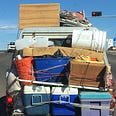 pick up truck loaded with stuff