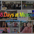 Collage of images from first year at Microsoft with text “365 days at Microsoft and it went like…”