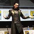 Tom Hiddleston, portraying Loki, speaking at the 2013 San Diego Comic Con International.