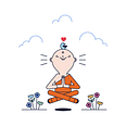 monk in meditation vector image