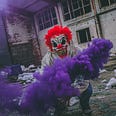 Clown throwing color — powerful practices to overcome fear.