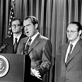 President Richard Nixon explaining aspects of the special message sent to the Congress on June 17, 1971, asking for an extra $155 million for a new program to combat the use of drugs. He labeled drug abuse “a national emergency.” Harvey Georges/AP
