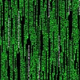 The Matrix code (green on black cascading down)
