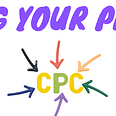 CPC  Coloured text with arrows pointing from different angle and CLV hanging on a thread like a clothes