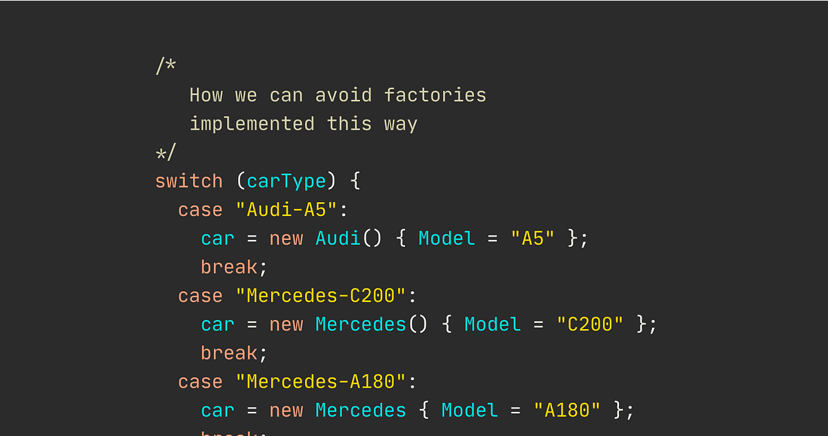 Factory Pattern Without Switch, This Is How It Should Be Done