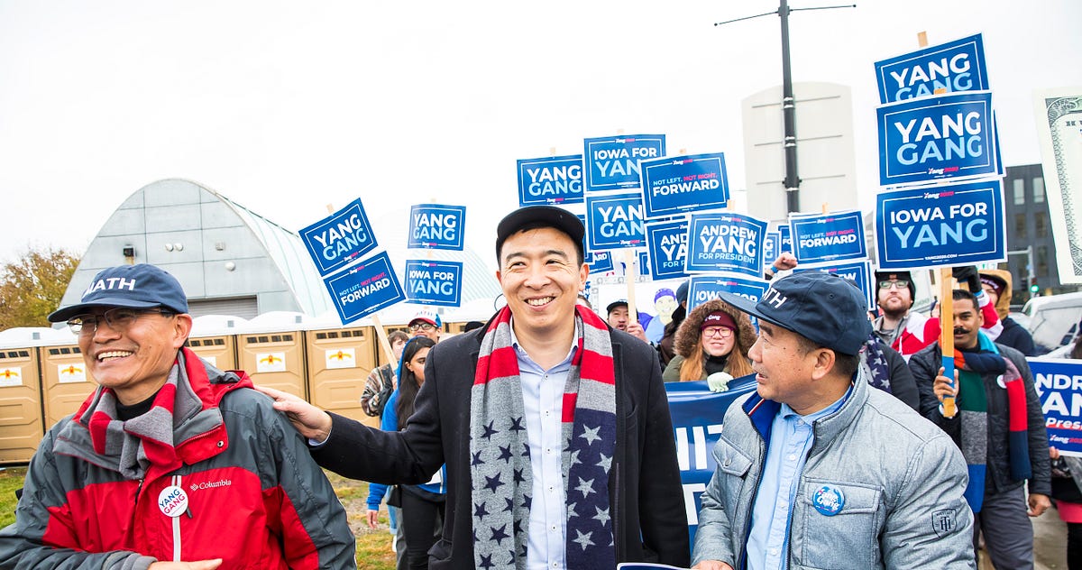 On The Ground At A Yang Gang Initiation — And Weezer Concert — In Iowa
