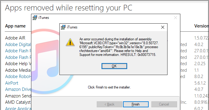 Fixing iTunes after a Windows 10 refresh | by James White | Medium