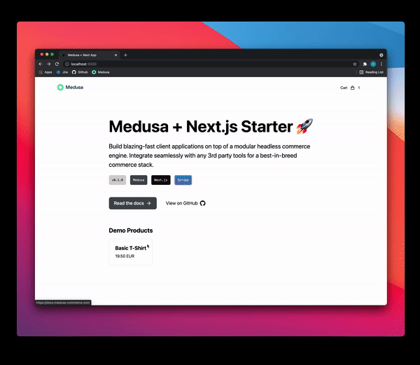 Setting up a Next.js storefront for your Medusa project