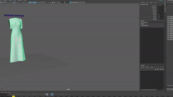 Exporting nCloth animation to FBX using Blend Shapes in Maya3D
