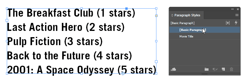 Creating an automated star rating with GREP in InDesign