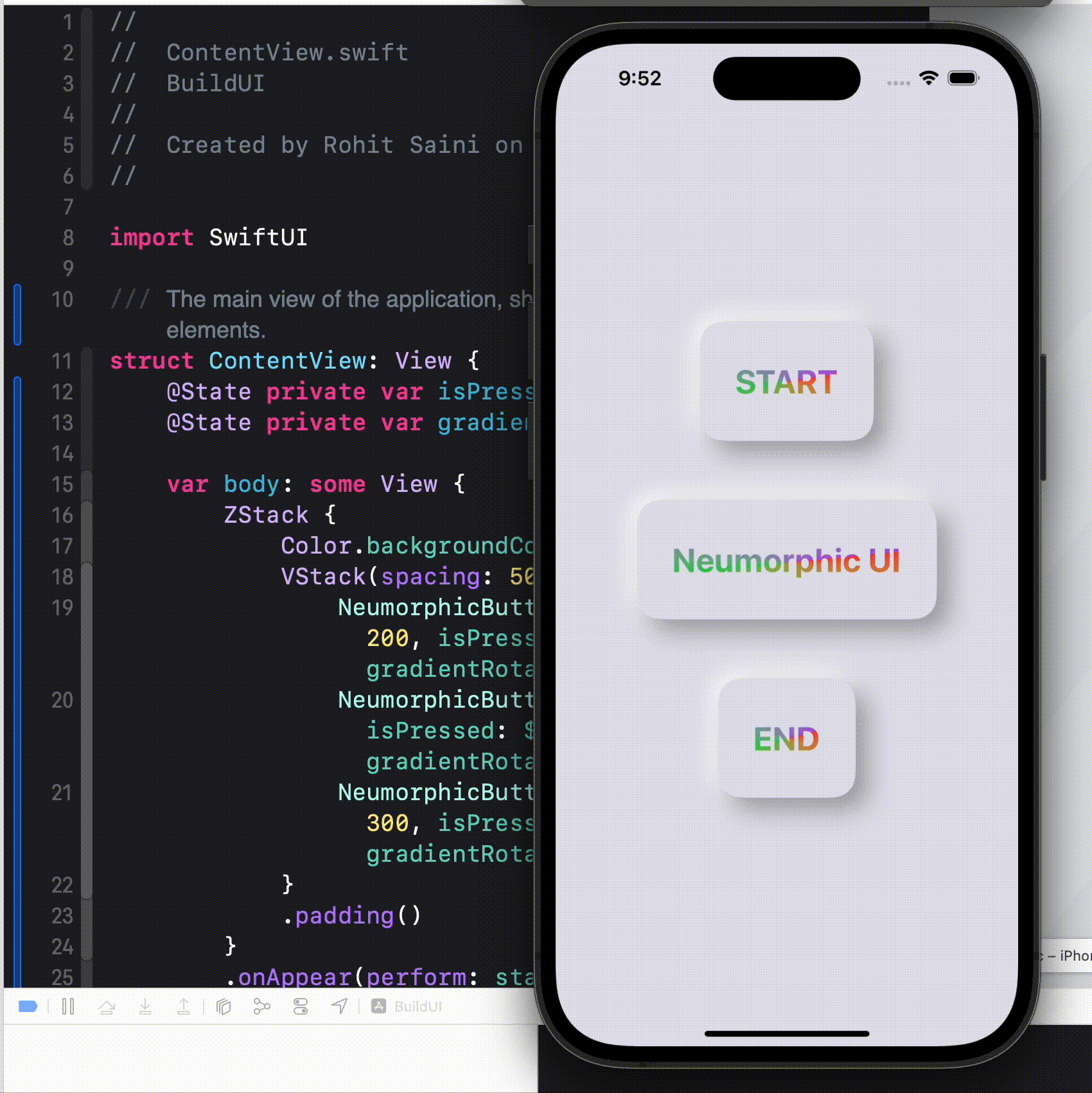 Creating a Neumorphic UI in SwiftUI