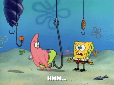 SpongeBob gif from the Season 1, Episode 20 “Hooky.”