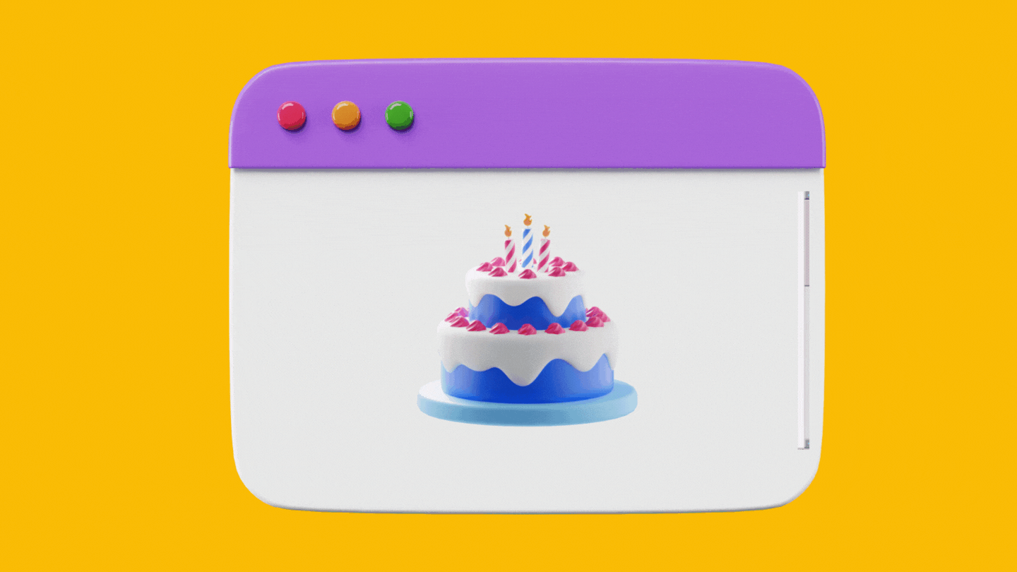 A 3D Rendering of a cake inside a browser window to represent the metaphor referenced in the title