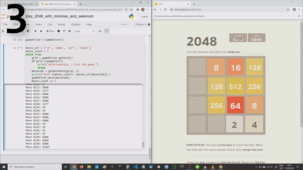 How to control the game board of 2048