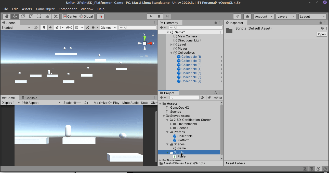Creating Collectibles in Unity. Our next challenge given to us was to