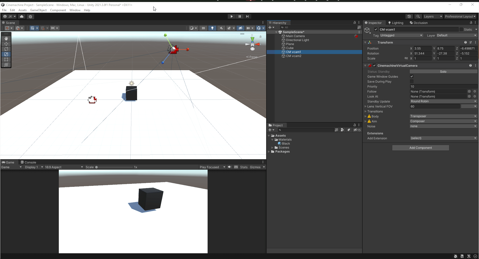 Virtual Camera Components. Timeline and Cinemachine | Cinemachine | by ...
