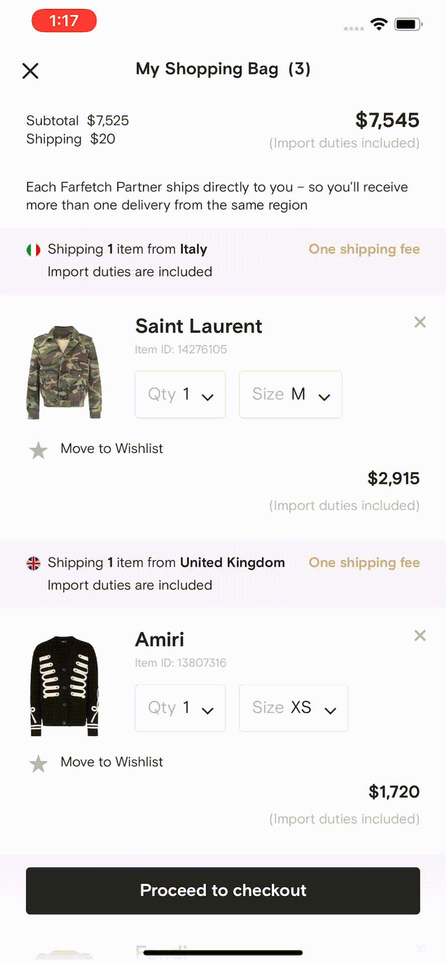 Video capture of a mobile checkout experience where gating prevents purchase without sign-in