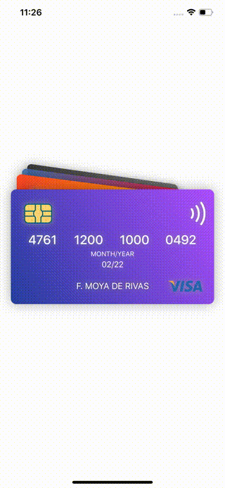 Shows the final result: cards are dragged or tapped to be sorted in your wallet
