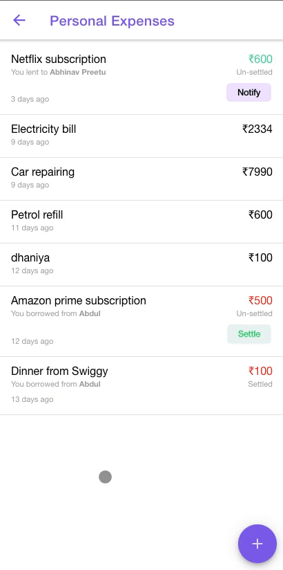 Manage all your personal expenses with Splitease