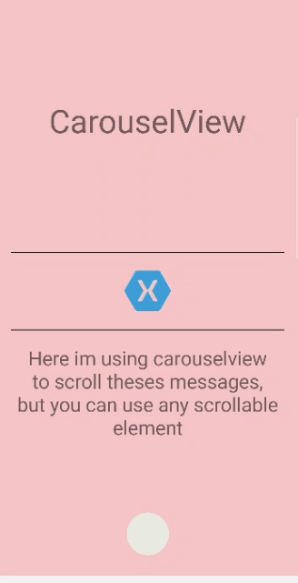 Android screen with animated transitions