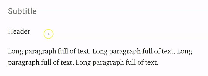 medium header, medium subheader, medium header format, medium subheader format, medium formatting toolbar, medium format