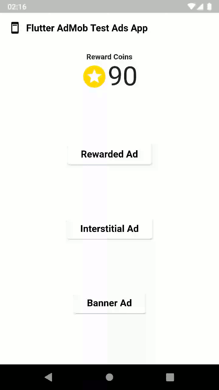 Flutter AdMob Test Ads App
