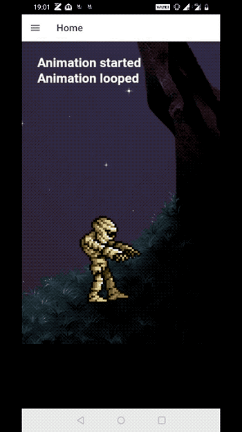 Zombie walking — Phaser game in Ionic Capacitor, running in Android device