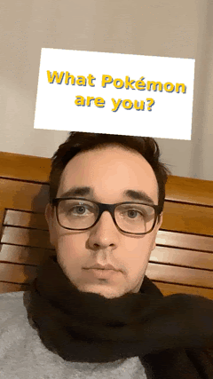 A selfie of me testing the which pokemon are you Instagram tool
