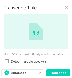 Import a file into Descript and select Detect multiple speakers