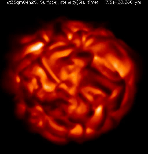 A star bubbling like boiling water