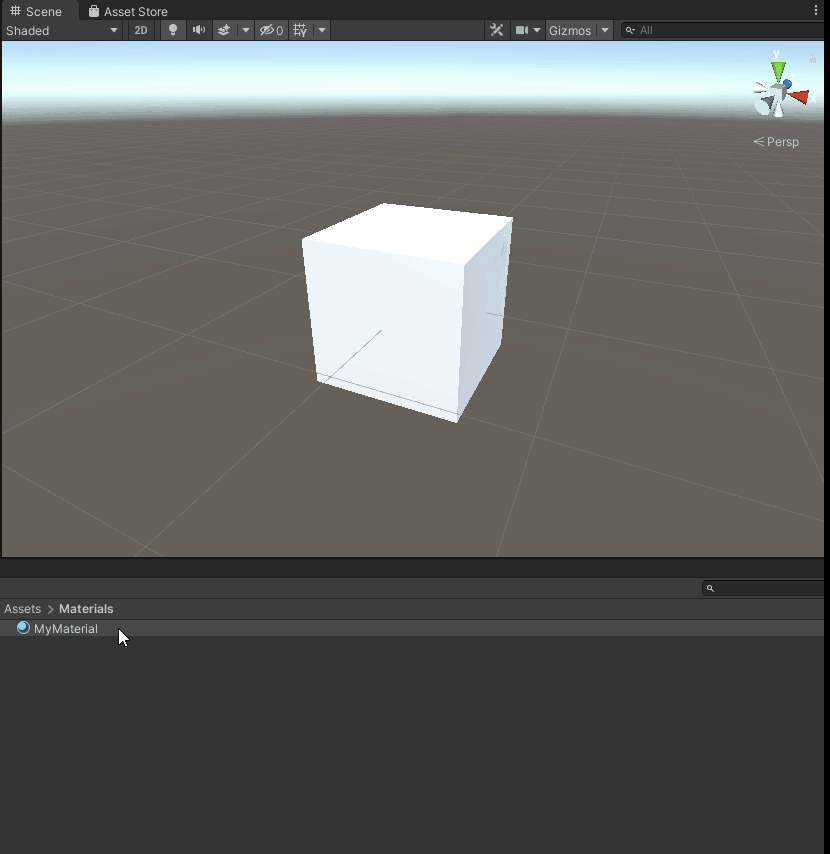 Drag and drop the material into the cube.