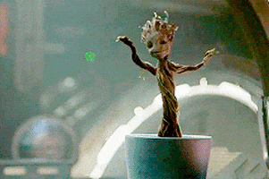 Animated gif of dancing baby Groot, from the movie Guardians of the Galaxy