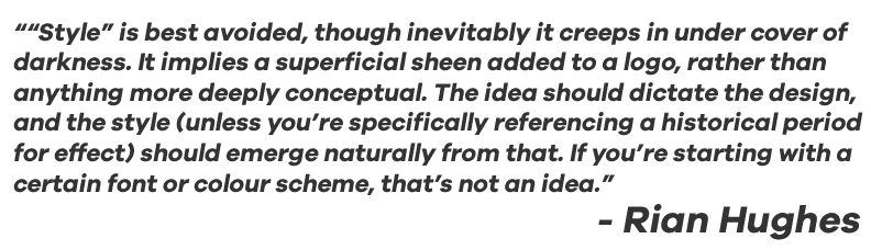 Rian Hughes Designer Quote - The Logo Creative