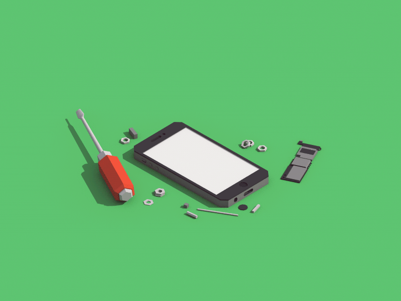 Disassembled phone animation by Guillaume Kurkdjian in iconscout design inspiration blog