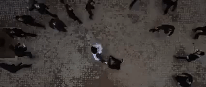 Many people try to attack one person all at the same time, from the hit comedy kung fu movie, 'Kung Fu Hustle'. Probably.