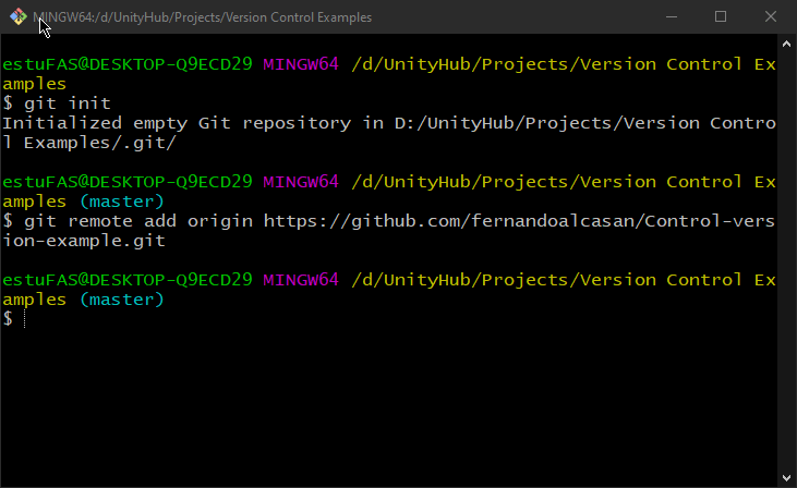 This shows that now we have permission to fetch and push information from our GitHub repository