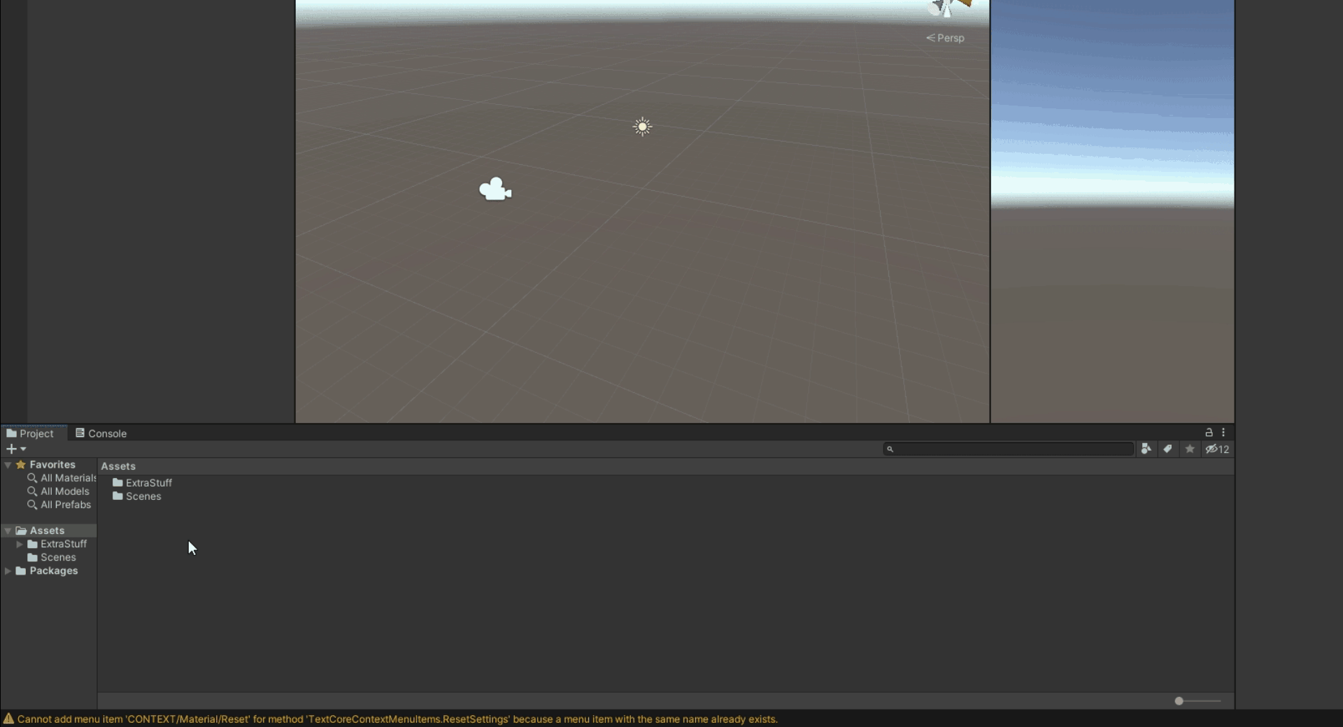 Right-click in Assets Panel > Create > Folder > Name it “Materials”