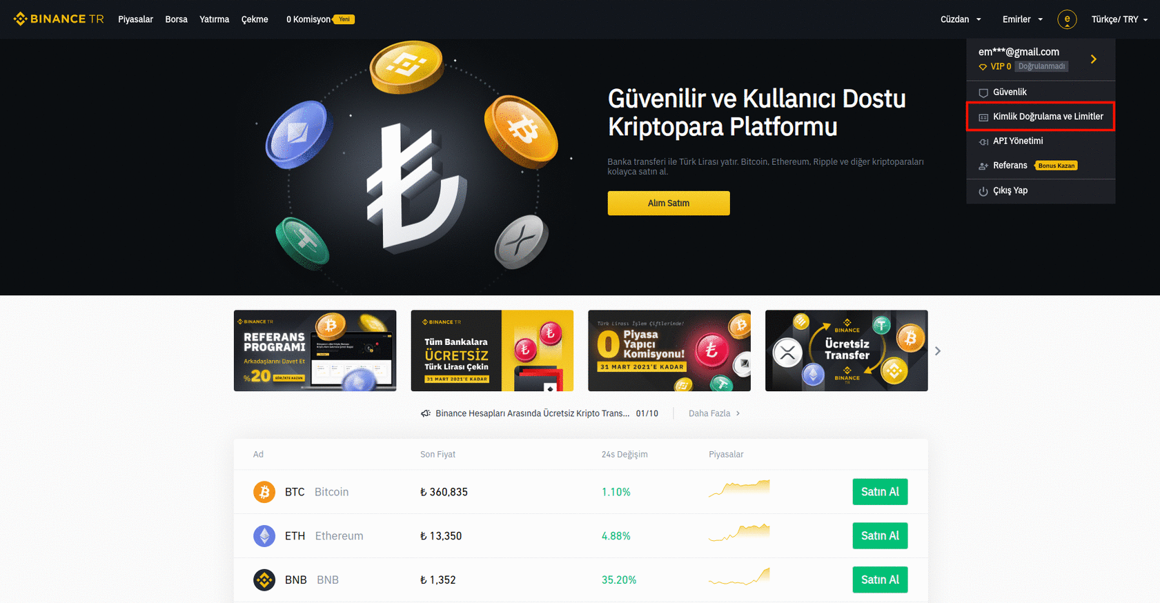 Binance Hesap Onay Kısım: 1