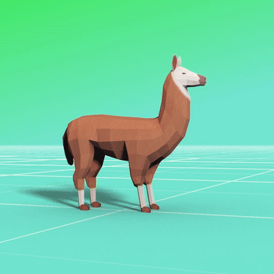 A static llama model coated in a magic sauce and brought to life.