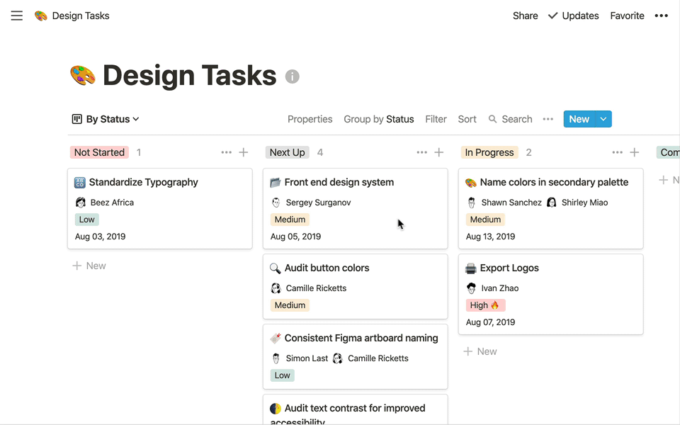 notion individual project page gif