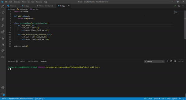 Python Testing. Creating unit test in python | by Jordan Williams ...