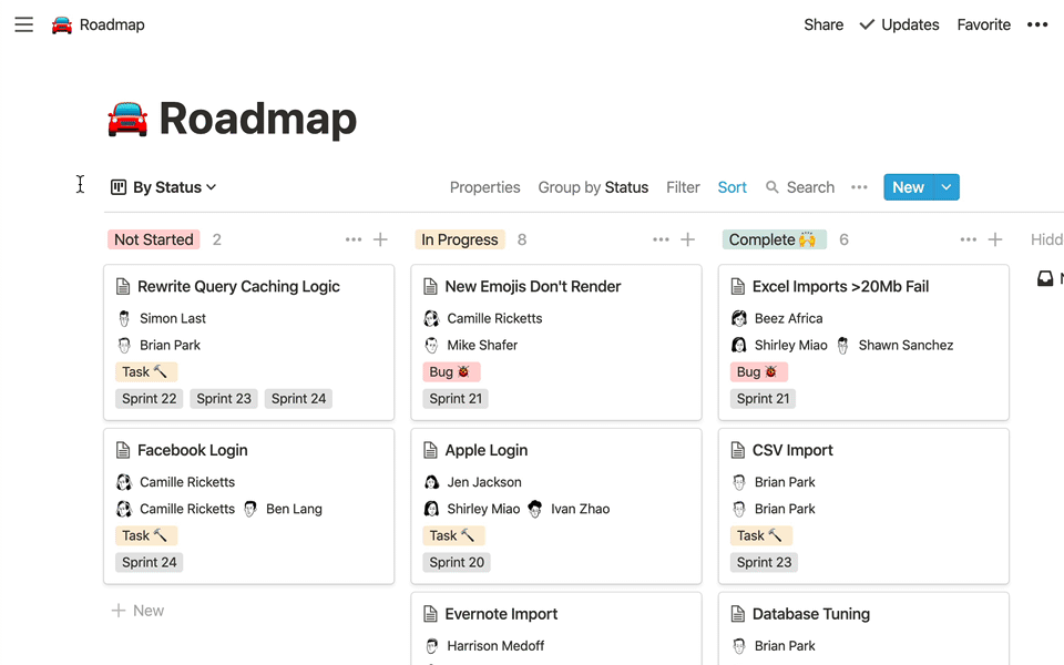 Notion roadmap gif