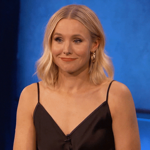 Kristen Bell shrugging gif