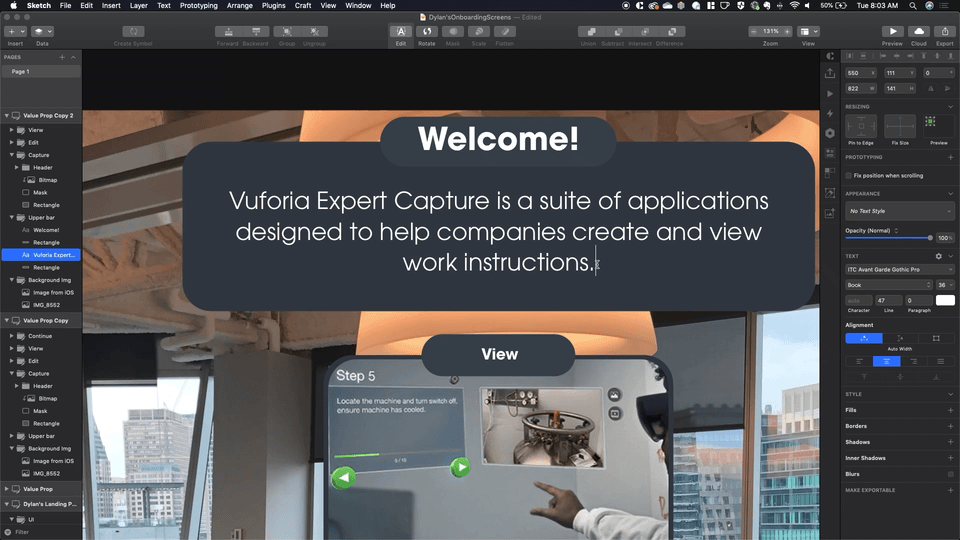 The process of creating designs in Sketch then loading them into Sketchbox